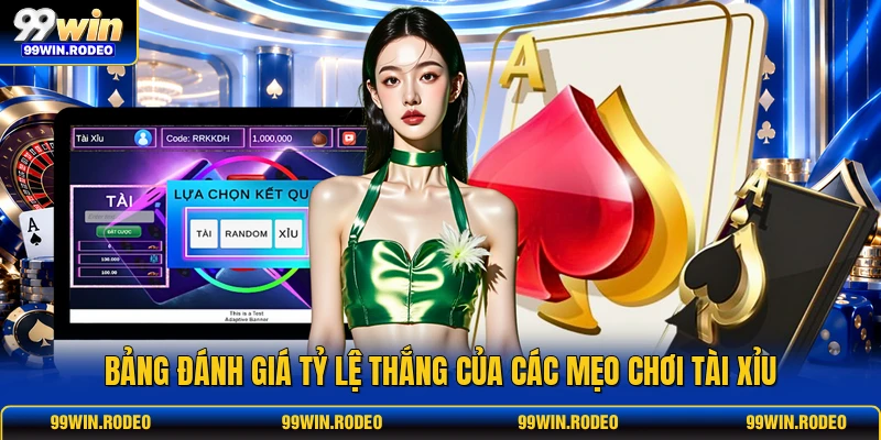 Bảng đánh giá tỷ lệ thắng của các mẹo chơi tài xỉu
